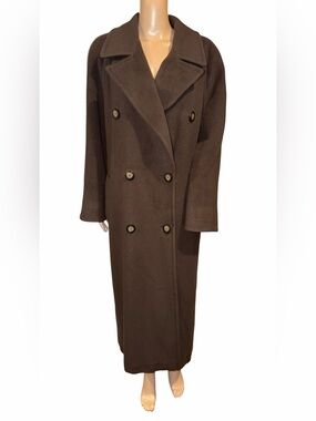 Vintage Regency Cashmere womens Longline Chocolate Brown Coat size 4